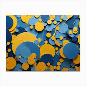 Blue And Yellow Circles Canvas Print