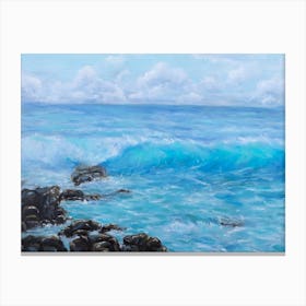 Seascape wave sea art print Canvas Print