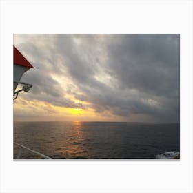 Sunset On A Cruise Ship 1 Canvas Print
