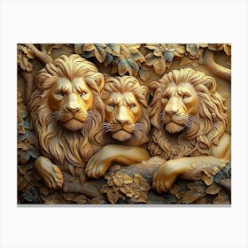 Three Lions 3 Canvas Print