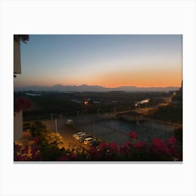 Sunset From The Balcony Canvas Print