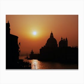 Venice Sunrise Sunset Sun Orange Italian Italy Milan Venice Florence Rome Naples Toscana photo photography art travel Canvas Print