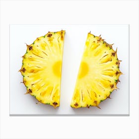 Pineapple Slices Isolated On White Background 3 Canvas Print