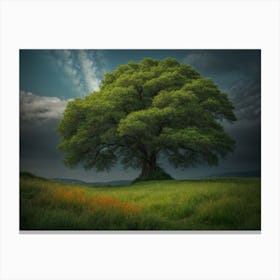 Photoreal Experience The Breathtaking Beauty Of A Solitary Tre 1 Canvas Print