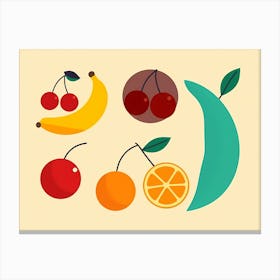 Abstract shapes of fruits in modern and artistic Canvas Print