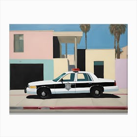 Los Angeles Abstract Police Car Painting Canvas Print