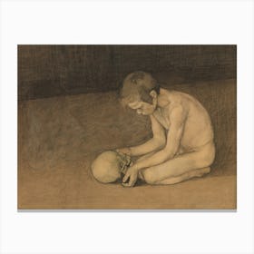 Boy With Skull, 1893, By Magnus Enckell Canvas Print