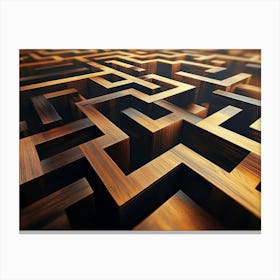 3d Rendering Of A Futuristic Maze 1 Canvas Print