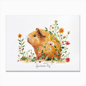 Little Floral Guinea Pig 1 Poster Canvas Print