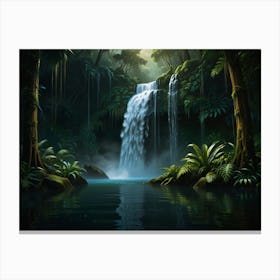 Waterfall In The Jungle 4 Canvas Print