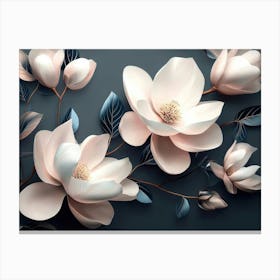 Abstract Background Of 3d Magnolia Flowers 1 Canvas Print