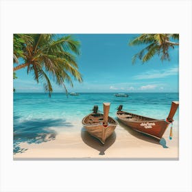 Two Boats On The Beach Canvas Print