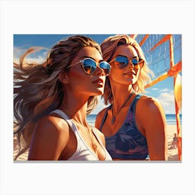 Women On The Beach Summer Canvas Print