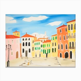 Florence Italy Cute Watercolour Illustration 2 Canvas Print
