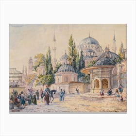 The Sehzade Mosque In Laleli, Istanbul, Ludwig Hans Fischer Canvas Print
