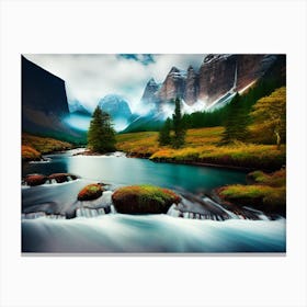 River In The Mountains 1 Canvas Print