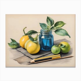 Lemons In A Jar Canvas Print