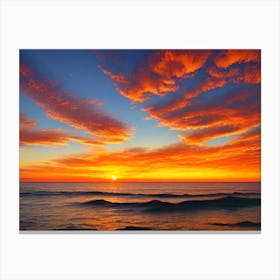 Sunset Over The Ocean 8 Canvas Print