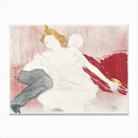 Ontwerp Voor Omslag Catalogus Met Liggende Man En Halfnaakte Vrouw (1896), Henri de Toulouse-Lautrec Canvas Print