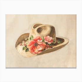 floral Cowboy Hat Canvas Print