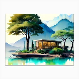 House By The Lake 1 Canvas Print