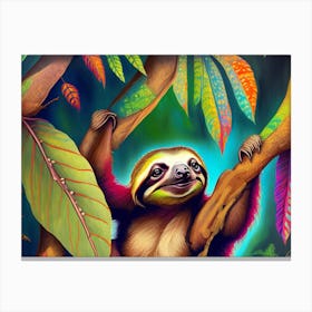 Sloth In The Jungle Canopy Canvas Print