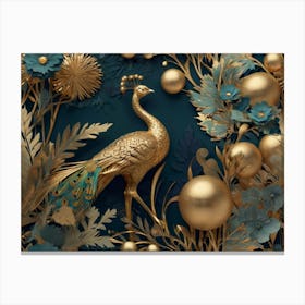 Christmas Peacock Canvas Print