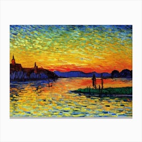 Sunset On The Seine Canvas Print