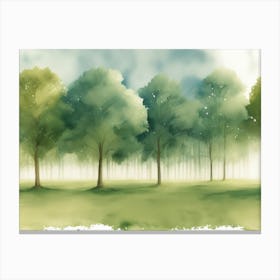 Watercolor Trees Canvas Print