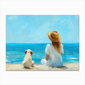 Dog On The Beach 1 Canvas Print