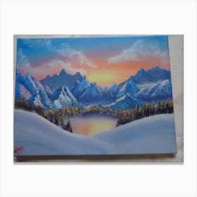 Rocky winter sun Canvas Print