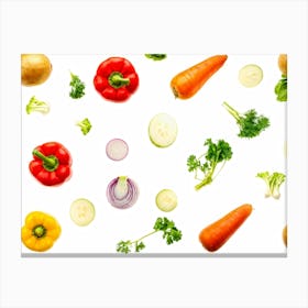 A Cornucopia Abundant With Seasonal Vegetables Like Radishes Beans Tomatoes And Broccoli Placed A (5) Canvas Print