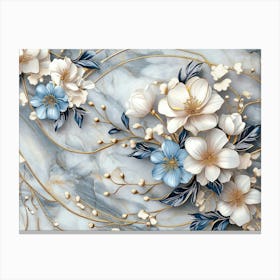 Marble Flowers 2 Canvas Print