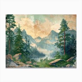 Vintage Retro Woods 5 Canvas Print