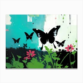 Butterflies And Flowers 15 Canvas Print