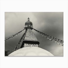 Nepal Buddhist Temple In Black And White Canvas Print
