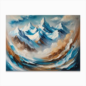 'Clouds And Mountains' Canvas Print
