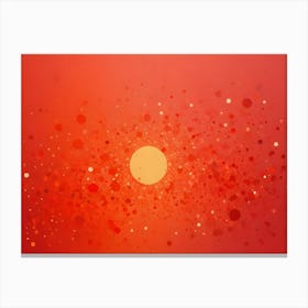 Abstract Background With A Large Yellow Circle Surrounded By Smaller Red Circles, Resembling A Fiery Explosion Or Sun Canvas Print