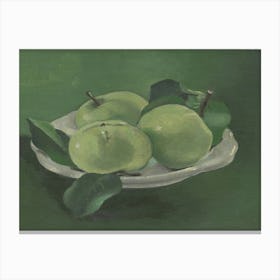 Apples On A Plate 1 Canvas Print