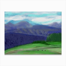 Mountain Landscape Carpathians Mountains In Spring Canvas Print