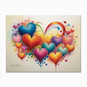 Hearts Of Love 3 Canvas Print