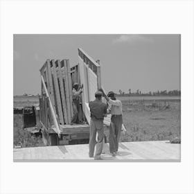 House Erection, Unloading Panels Onto The Platform, Southeast Missouri Farms Project By Russell Lee Canvas Print