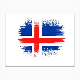 Iceland Flag 4 Canvas Print