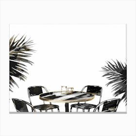 Black And White Dining Room 1 Canvas Print