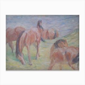 Grazing Horses I, Franz Marc Canvas Print