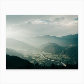 View Over The Soca Valley In Slovenia Canvas Print