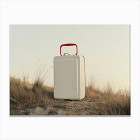 Suitcase In The Desert Canvas Print