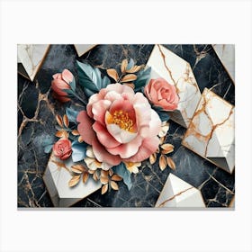 Marble Roses Canvas Print