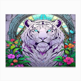 Tiger In The Garden Canvas Print