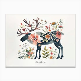 Little Floral Caribou 2 Poster Canvas Print